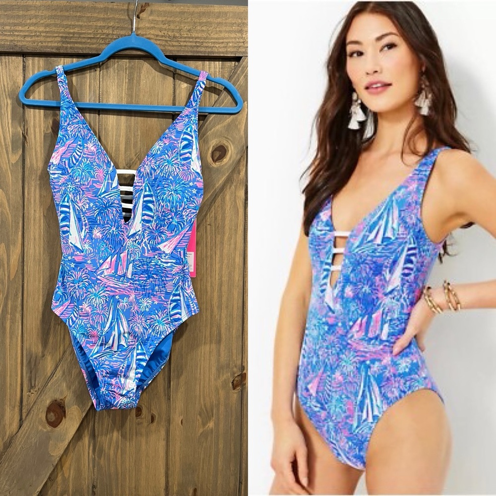 Lilly Pulitzer Jaspen One-Piece Swimsuit – NWT – “It’s A Sailabration” – Size 0